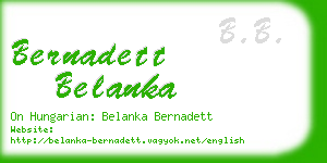 bernadett belanka business card